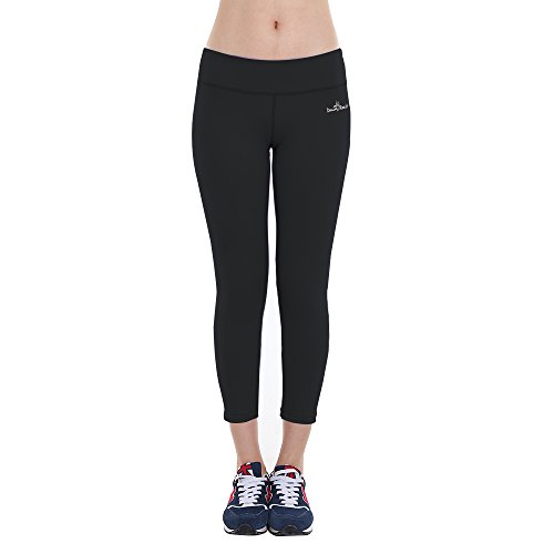 Womens Yoga Capris Workout Running Leggings with Inner Pocket