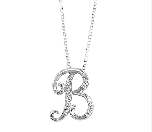 Algopix Similar Product 19 - JMS Jewelry 18K White Gold Initial B