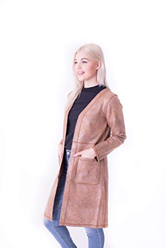 Algopix Similar Product 2 - Solitaire Faux Suede Coat Honey Brown