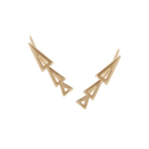 Humble Chic Women's Cutout Triangle Ear Crawlers - Arrow Shape Stud Earring Cuffs