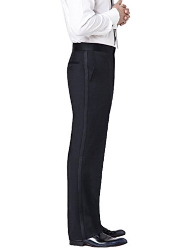 Neil Allyn Men's Flat Front Satin Stripe Tuxedo Pants