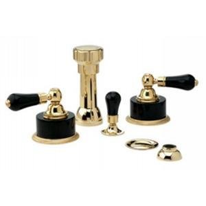 

Phylrich K4274_003 - Regent Four Hole Bidet set W/Vertical Spray, Black Onyx Handle