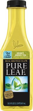 Lipton Pure Leaf Not Too Sweet Honey Green Tea, 18.5 Fl Oz (Pack of 12)
