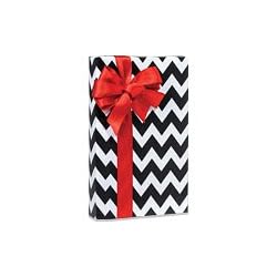 Chevron Black and White Gift Wrap Flat Sheet 24 X 6 - Holiday Gift Wrapping Paper
