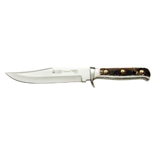 Puma 116396 Bowie Fixed Blade Knife, Plain Stag