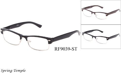 Slick Half Frame Slim Spring Temple Reading Glasses by IG