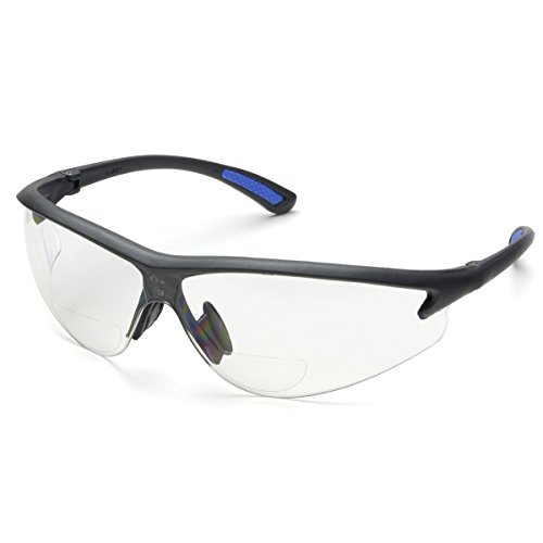 Bifocal Safety Glasses in Polycarbonate Clear Lens +3.0 Diopter