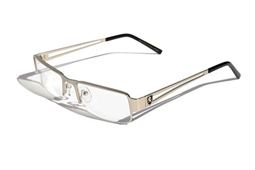 Premium Khan Metal Rectangular Reading Glasses Unisex Semi Rimless