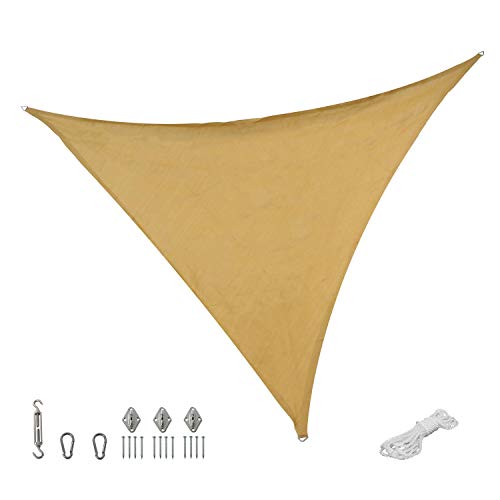 Algopix Similar Product 10 - Sunnydaze Beige Triangle Sun Shade Sail