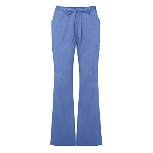 Adar Indulgence Womens Jr. Fit Low Rise Boot Cut Patch Pocket Scrub Pants