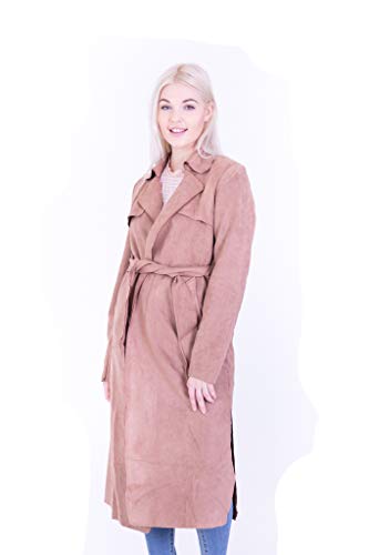 Algopix Similar Product 3 - Solitaire Faux Suede Long Trench Coat