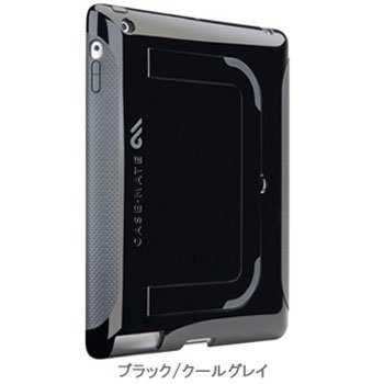 Case-mate+iPad+2用+ハイブリッドシームレスケース+ポップ+(ブラック%2Fクールグレイ)+CM013584