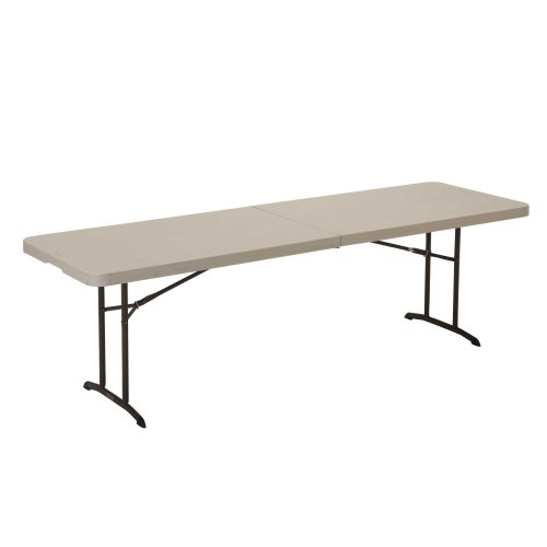 Lifetime # 80175 Fold-In-Half Utility Table, Almond, 8-Foot