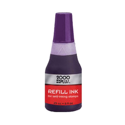 PURPLE water based Re-fill Ink for Cosco 2000 Plus Self-Inking Stamp refill 25cc`