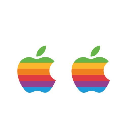 Retro Apple Logo Decal Sticker for iPad - 2 Pack