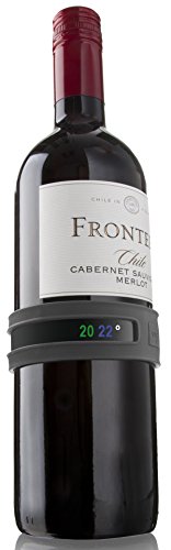Vacu Vin Wine and Champagne Bottle Snap Thermometer - Grey