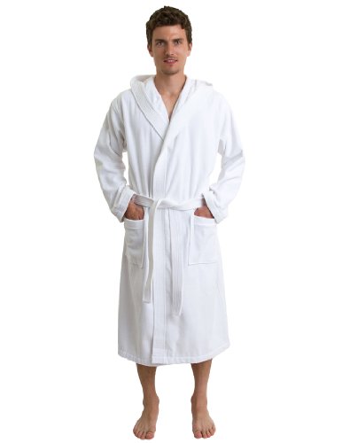 TowelSelections Men's Turkish Cotton Hooded Terry Velour Bathrobe Made in Turkey