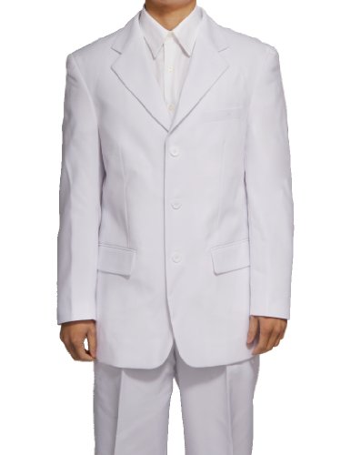 New Men's 3 Button Single Breasted White Dress Suit