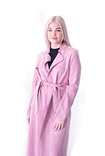 Algopix Similar Product 13 - Solitaire Faux Suede Long Trench Coat