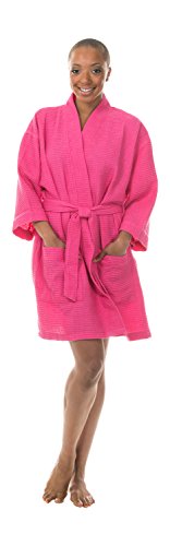 Comfy Robes Women's Kimono Thigh-Length Waffle Weave Robe