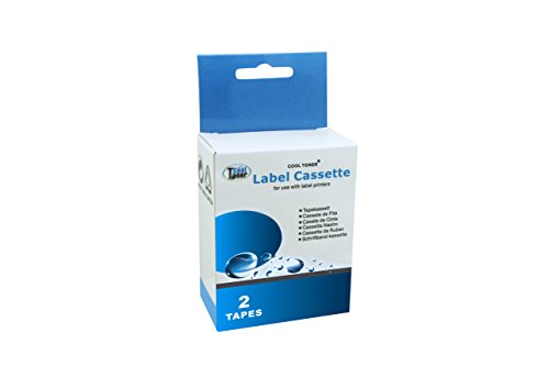 

Cool Toner® black on Clear tape 45010 Compatible for Dymo label Makers-2pack,12mm wide *7m length(1/2" X 23')