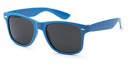 Classic Retro Fashion Sunglasses - Neon Frame with Dark Black Lens