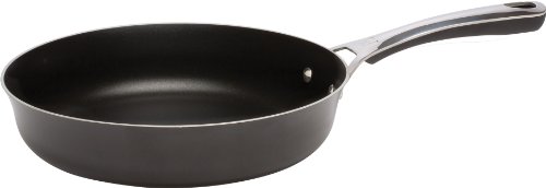 

WearEver Authentic Hard Enamel Nonstick Interior Porcelain Exterior Dishwasher Safe Riveted and Stainless Steel Handle 12-Inch Fry Pan / Saute Pan Cookware, Black