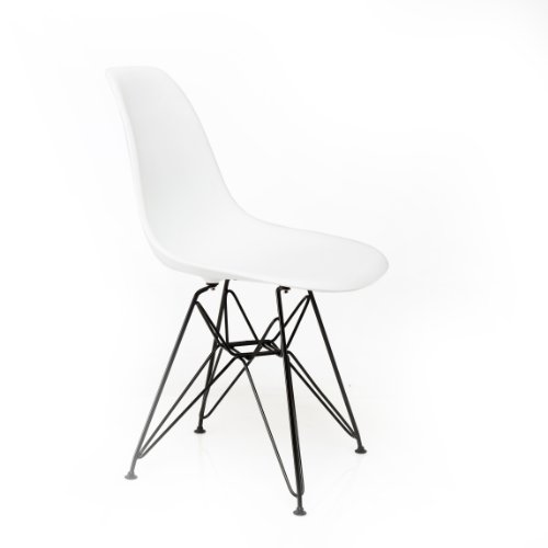 

American Atelier White Shell Chair with Black Legs