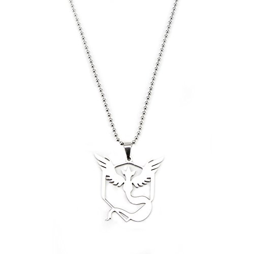 LEPENN Brand Pokemon Go Ball Necklace Game Anime Stainless Steel Team Valor Mystic Instinct Logo Bead Chain Necklace 24