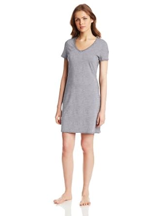 Nautica Sleepwear Women's Solid Anchor V-Neck Sleep Shirt at Amazon ...