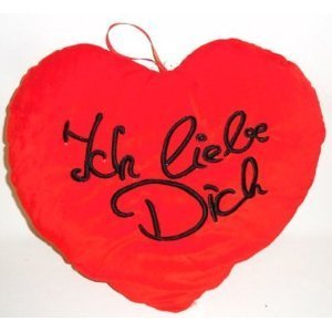 Pl?schkissen in Herz-Form ICH LIEBE DICH 34cm rot - lalunalapasta