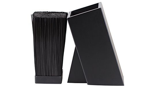 Universal Messerblock im schlichten Holzdesign in zwei Varianten Bambus oder schwarz lackiert, mit heraushenmbarem Kunsstofeinsatz (Schwarz)