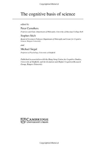 The Cognitive Basis of Science by Peter Carruthers