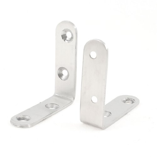 

2 Pcs Furniture Round End Right Angle Bracket Fastener 60mm x 60mm