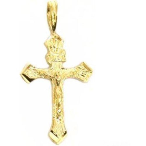 14K Gold Crucifix Religious Pendant Cross