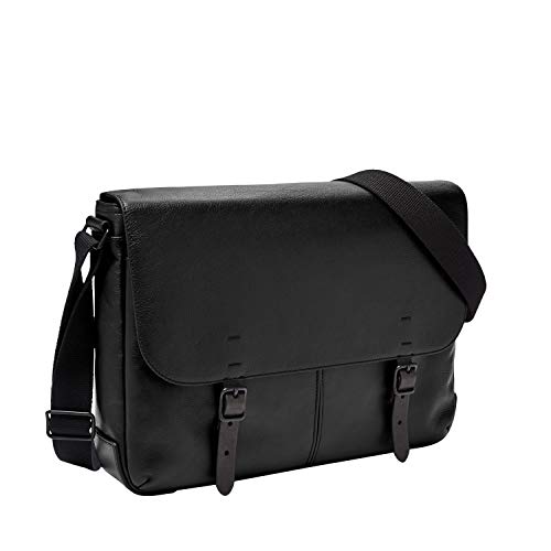 Algopix Similar Product 1 - Fossil Mens Buckner Messenger Black