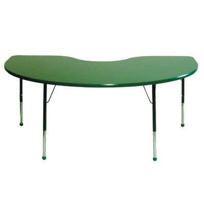

72" x 48" Kidney Table Edge Color: Forest Green, Top Color: Forest Green, Leg Height & Glide Style: Standard 21"-30" Ball Glide