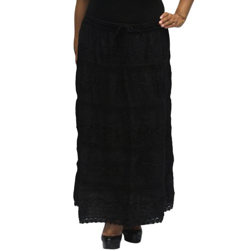 BombayFashions Full Length Womens Ethnic Peasant Bohemian Gypsy Skirt 30 COLORS