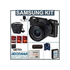 Samsung NX210 20.3MP Digital Camera with 18-55mm Lens - Bundle - with 32GB SDHC Card, Holster Bag, Spare Battery, 58mm Filter Kit, USB Card Reader, Card Holder, Optics Cleaning Kit, FREE: Red Giant Adorama Production Bundle for PC/Mac, Black