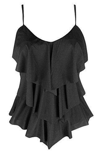 Cocoship Inspired Fashion Rita Tiered Swim Top V-Neckline Tankinis(FBA)