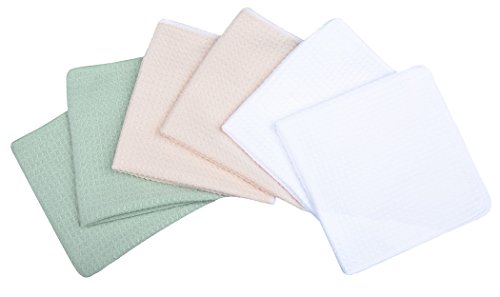 Sinland Microfiber Waffle Weave Dish Cloths Dishcloths Washcloths Facial Cloths Assorted colorx6 13Inchx13Inch