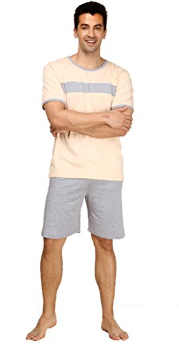 Suntasty Men's Summer Sleepwear Lounge Set Short Sleeve Pajamas Shorts with Top