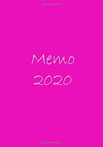 Memo 2020: Chocky pink Cover 7x10 inches 100 pages jounal & memo book by TK Chansri