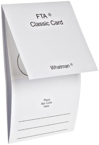 

Whatman WB120205 FTA Classic Card 4-Sample Area, 4 x 125 microliter Size (Pack of 100)
