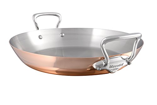 Mauviel Made In France M'Heritage Copper 150s 6137.35 13.7-Inch Paella Pan with Cast Stainless Steel Handle