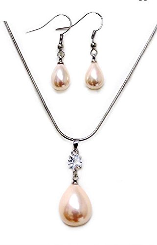 Algopix Similar Product 4 - Linpeng Pearl Necklace  Earrings Gift