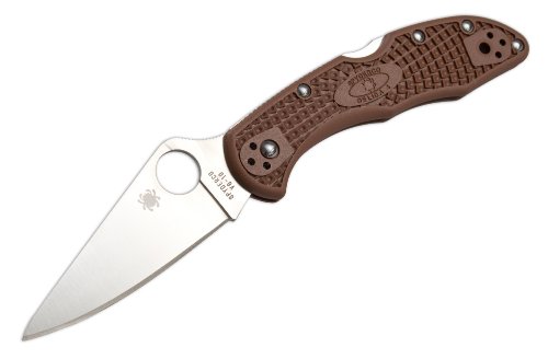 Spyderco Taschenmesser Delica Flat Ground, braun, C11FPBN