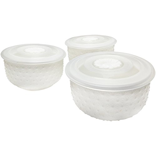 Okayji Royal Classic Ceramic Serving Airtight Bowl Set Premium Ceramicware - Set of 3