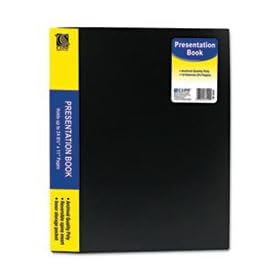 * Bound Sheet Protector Presentation Book, 12 Sleeves, 11 x 8-1/2, Black