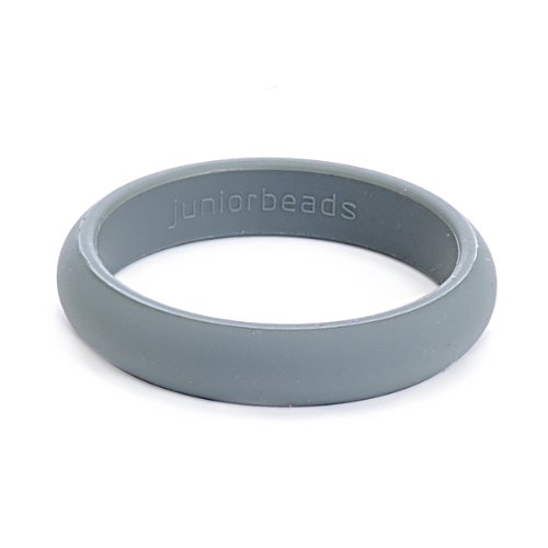 Chewbeads Juniorbeads Skinny Charles Bangle Bracelet - Teething Jewelry - Soft on Infant's Gums and Teeth - 100% Safe Silicone - Easily Cleaned, Dishwasher Safe - Stormy Grey